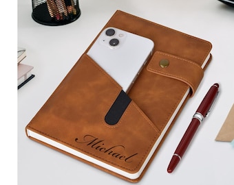 Personalized LEATHER JOURNAL for Men Women Travel Diary Notebook Graduation Birthday Gift for Him Her Teacher Coach Wedding Fathers Day