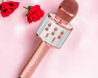 Personalized BLUETOOTH MICROPHONE Karaoke Mic Bridesmaid Birthday Gift for Her Mom Women Wedding Bridal Custom Boyfriend Girlfriend Mothers