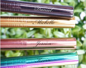 Personalized BOBA TEA STRAW Custom Bubble Tea Straws Reusable Bridesmaid Wedding Girlfriend Gifts for Her Engraved