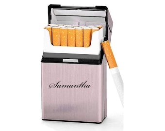 Personalized CIGARETTE CASE Custom Engraved Cases Bridesmaid Gifts for Mom Women Wife Girlfriend Gifts for Her Bridal Shower - 20 Cigarettes