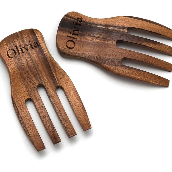 Personalized Bamboo Salad Set Etsy