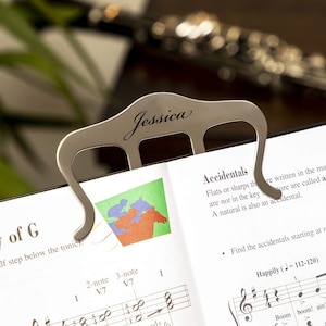 Personalized MUSIC PAGE HOLDER Custom Engraved Piano Gifts for Mom Teacher Her Women Guitar Violin Musician Pianist Saxophone Mothers Day image 5
