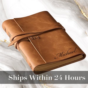 Personalized LEATHER JOURNAL Women Notebook Art Sketchbook Travel Diary Groomsmen Gift for Him Dad Men Her Mom Birthday Custom Engraved