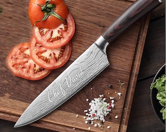 Personalized CHEF KNIFE Kitchen Knives Cooking BBQ Housewarming Birthday Gift for Her Him Mom Dad Men Women Wedding Fathers Day Custom