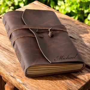 Personalized LEATHER JOURNAL for Women Travel Notebook Graduation Groomsmen Gift for Him Dad Men Her Mom Teacher Birthday Custom Engraved