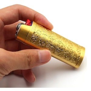 Personalized LIGHTER CASE Holder Sheath Groomsmen Gift for Him Dad Men Cigar (BIC J6 Lighter) Birthday Boyfriend Grandpa Custom Engraved