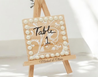 Personalized 7-Inch Wooden Easel Mini Tabletop Display Stand Wedding Gift for Her Kids Crafts Photos Picture Frame Invitations Place Cards