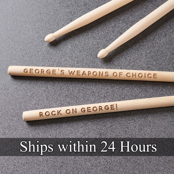 Personalized DRUMSTICKS Custom Engraved Drum Sticks Gifts for Him Dad Boyfriend Men Son Husband Drummer Musician Band Drums Fathers Day PAIR