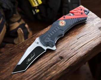 Personalized FIREFIGHTER GIFTS Fireman Pocket Knife MULTITOOL Fire Academy Graduation Birthday Gift for Him Men Boyfriend Custom Engraved
