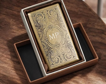 Personalized 100s CIGARETTE CASE King Holder Groomsmen Birthday Gift for Him Dad Men Retirement Custom Engraved Boyfriend Girlfriend
