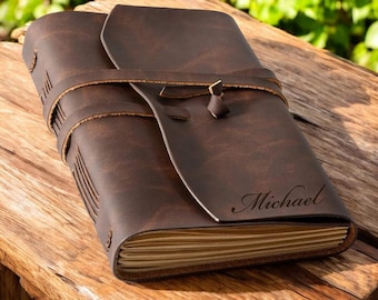 Personalized LEATHER JOURNAL for Men Women Travel Diary Notebook Graduation Birthday Gift for Him Her Teacher Coach Wedding Fathers Day