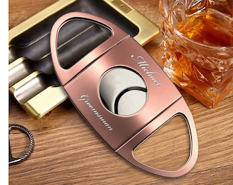Personalized CIGAR CUTTER Cigars Accessories Groomsmen Birthday Gift for Him Dad Men Bachelor Best Man Boyfriend Fathers Day Custom Engraved