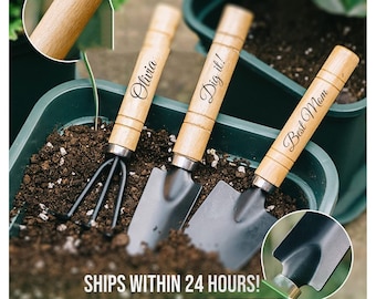 Personalized GARDENING TOOLS SET Custom Engraved Garden Flower Home Mothers Day Gifts for Mom Her Him Dad Men Women Retirement Birthday