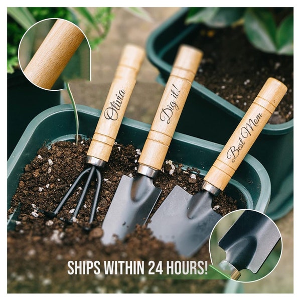 Personalized GARDENING TOOLS SET Custom Engraved Garden Flower Home Mothers Day Gifts for Mom Her Him Dad Men Women Retirement Birthday