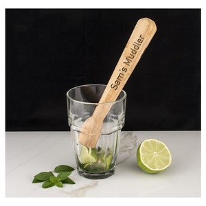 Personalized COCKTAIL MUDDLER Bamboo Wood Martini Bartender Drink Party Bar Kitchen Housewarming Bar Gift for Him Dad Men Custom Engraved