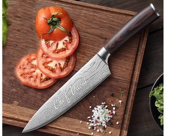 Personalized CHEF KNIFE Chefs Knive Custom Engraved Home Housewarming Kitchen Cooking Gifts for Him Dad Men Birthday Gifts Her Mom Boyfriend