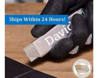 Personalized BOX CUTTER Utility Blade Knive Tools Knife Groomsmen Birthday Gift for Him Dad Men Gift Home Construction Hunting Custom