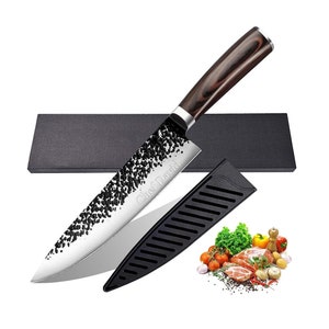 Personalized CHEF KNIVE SET Kitchen Knives Home Cooking Housewarming Groomsmen Gift for Her Mom Him Women Wedding Birthday Custom Engraved