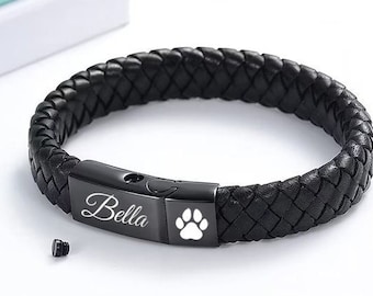 Pulsera de urna personalizada Joyería de cremación para hombres y mujeres Cenizas humanas Recuerdo de pelo de perro o gato Memorial de condolencias Impermeable Grabado personalizado