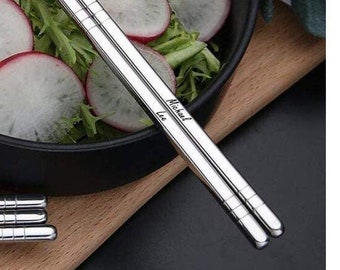 Personalized CHOPSTICKS SET Custom Engraved Kitchen Cooking Wedding Fathers Day Bridesmaid Gifts for Mom Women Mom Birthday PAIR