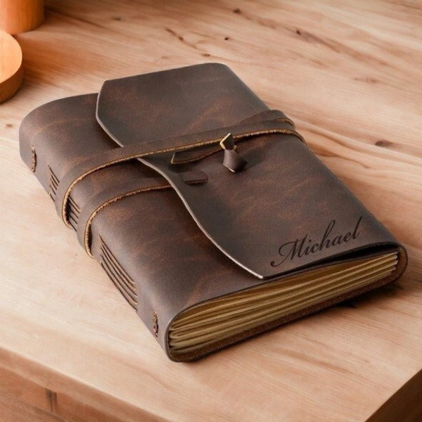 Personalized LEATHER JOURNAL for Men Notebook Cover Custom Engraved Graduation Teacher Groomsmen Gifts for Dad Him Boyfriend Women Her Mom