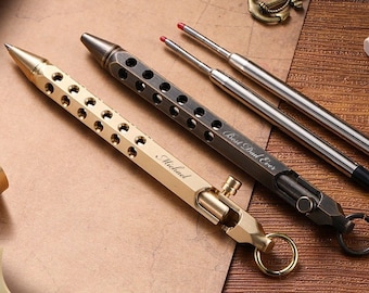 Personalized BOLT ACTION PEN Custom Engraved Groomsmen Fathers Day Gifts for Dad Him Boyfriend Men Teacher Appreciation Graduation Birthday