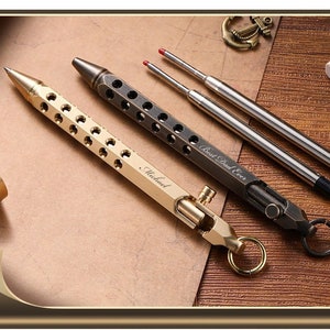 Personalized BOLT ACTION PEN Custom Engraved Pens Groomsmen Gifts for Boyfriend Gift for Him Dad Men Corporate Gifts Boss Teacher Graduation