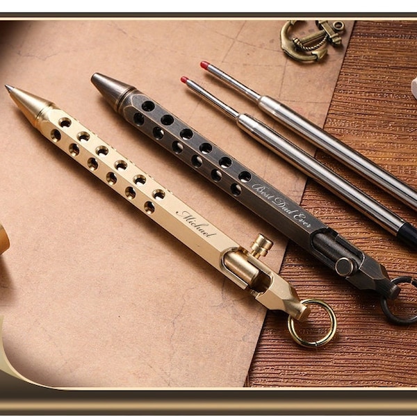 Personalized BOLT ACTION PEN Custom Pens Engraved Groomsmen Gifts for Dad Him Boyfriend Men Teacher Appreciation Graduation Fathers Day Gift