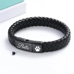 Personalized URN BRACELET Cremation Jewelry for Men Women Human Ashes Keepsake Dog Cat Hair Pet Memorial Sympathy Waterproof Custom Engraved