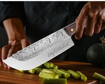 Personalized CHEF BUTCHER KNIFE Custom Engraved Chefs Knive Set Home Cooking Kitchen Gifts for Him Dad Men Boyfriend Gift for Women Her Mom