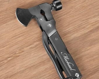 Personalized MULTITOOL AXE Hammer Knife Tools Groomsmen Gift for Him Dad Men Screwdriver Bottle Opener Birthday Boyfriend Custom Engraved