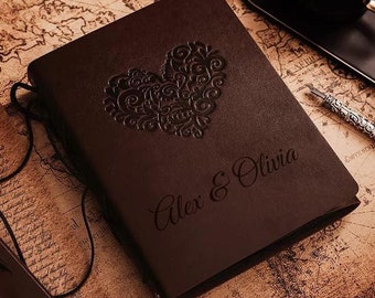Personalized LEATHER PHOTO ALBUM Wedding Picture Scrapbook Couple Anniversary Birthday Gift for Her Mom Dad Women Boyfriend Custom Engraved