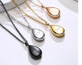 Personalized URN NECKLACE Cremation Jewelry for Women Human Ashes Keepsake Dog Cat Hair Pet Memorial Sympathy Waterproof Custom Engraved