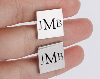 Personalized CUFFLINKS for Groom Cuff Links Groomsmen Gift for Him Dad Men Father of Bride Groom Wedding Silver Gold Black Fathers Day