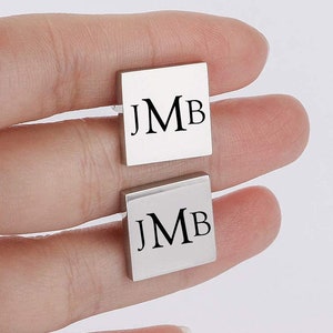 Personalized CUFFLINKS for Groom Cuff Links for Groomsmen Gift for Him Dad Men Father of Bride Wedding Silver Gold Black Custom Engraved