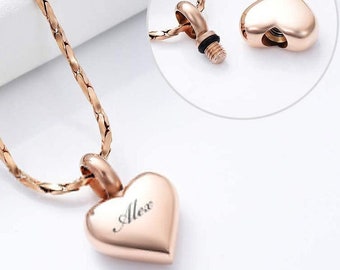 Personalized URN NECKLACE Cremation Jewelry for Men Women Human Ashes Keepsake Dog Cat Hair Pet Memorial Sympathy Waterproof Custom Engraved