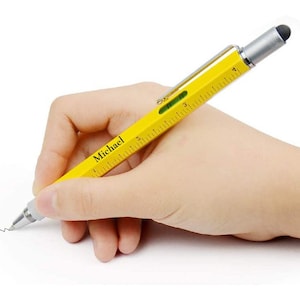 STYLO MULTIOUTIL personnalisé Stylos personnalisés Règle gravée Cadeau garçons d'honneur pour papa lui grand-père hommes fils Outil Unique enseignant entrepreneur anniversaire