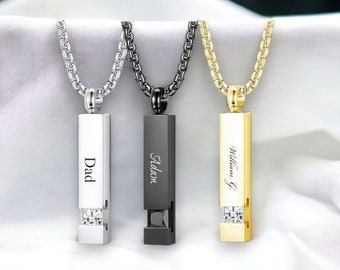 Personalized URN NECKLACE Cremation Jewelry for Men Women Human Ashes Keepsake Dog Cat Hair Pet Memorial Sympathy Waterproof Custom Engraved