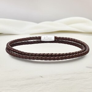 Personalized LEATHER BRACELET For Men Women Adjustable Jewelry Bangle Cuff Bracelets Gift for Him Her Dad Mom Birthday Custom Engraved