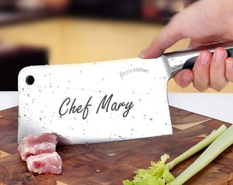 Personalized Chef CLEAVER Knive Knife Kitchen Cooking Home Anniversary Birthday Gift for Her Him Mom Women Fathers Day Custom Engraved
