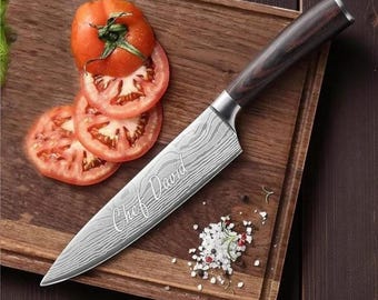 Personalized CHEF KNIFE Kitchen Knives Cooking BBQ Housewarming Birthday Gift for Her Him Mom Dad Men Women Wedding Custom Engraved