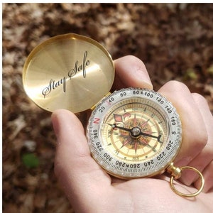 Personalized COMPASS Custom Engraved Groomsmen Gifts for Dad Him Boyfriend Gift for Men Boy Scout Cub Eagle Camping Confirmation Baptism