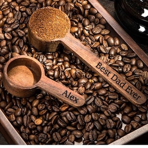 Personalized Coffee SCOOP Scooper Measuring Spoon Stirrer Tea Groomsmen Gift for Him Dad Men Gift for for Her Women Mom Birthday Boyfriend