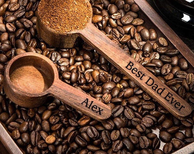 Personalized Coffee SCOOP Scooper Measuring Spoon Stirrer Tea Groomsmen Birthday Gift for Him Dad Men Gift for for Her Women Mom Boyfriend