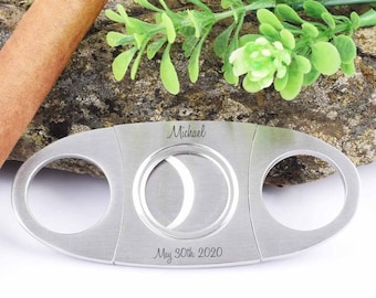 Personalized CIGAR CUTTER Custom Engraved Cigars Groomsmen Gifts for Dad Him Boyfriend Gift for Men Groomsmen Wedding Bachelor Party