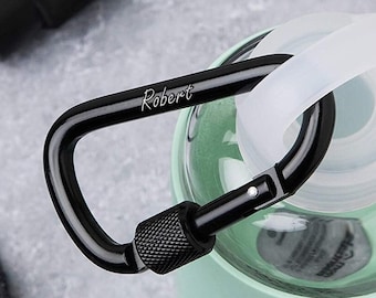 Llavero con mosquetón personalizado, regalo para padrinos de boda, papá, hombre, camping, senderismo, exteriores, coche, cumpleaños, grabado personalizado.