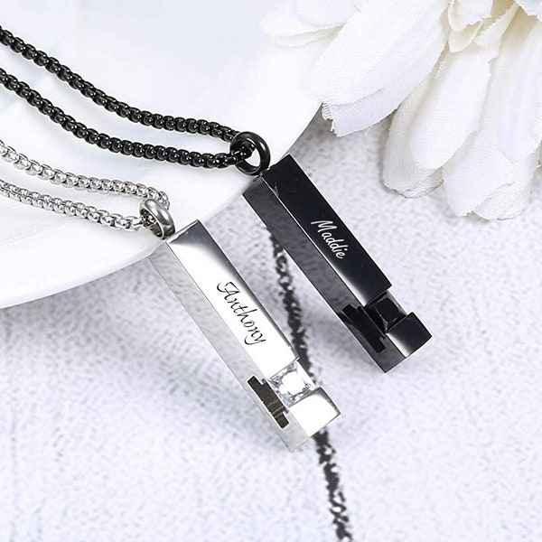 Personalized CREMATION URN STONE Necklace Ashes Jewelry Keepsake Custom Engraved Pet Memorial Human Urns Women Necklaces Pendants