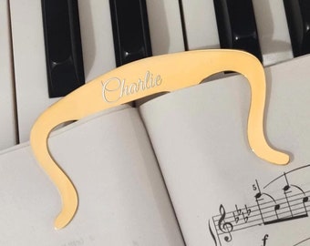 Personalized MUSIC PAGE HOLDER Clip Piano Teacher Violin Guitar Drummer Saxophone Birthday Gift for Her Him Boys Girls Fathers Day Custom