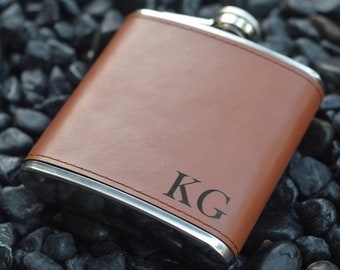 Personalized FLASK for Men FUNNEL Set Custom Engraved Groomsmen Fathers Day Gifts for Dad Him Boyfriend Groomsman Bachelor Father Birthday