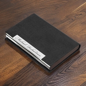 PORTE-CARTES DE VISITE personnalisé étui garçon d'honneur cadeau pour lui papa homme médecin agent immobilier patron entreprise bureau anniversaire gravure personnalisée